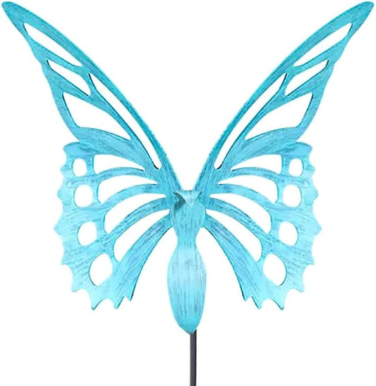 Modern Artisans American Made Large Butterfly Garden Sculpture/Stake - Verdi Green