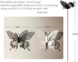 3D Butterfly Garden Stake Decor,10"PVC Butterfly Garden Decor for Outside,Shaking Head Artificial Butterflies for Cake Bouquet Wall Lawn Pathway Plant Pot Flower Bed Yard Decor (50, Black)