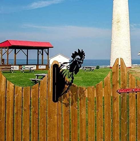 Farm Bear Art Garden Decor Outdoor Decoration, Farm Peeping Cow Metal Art Outdoor Decor, Fence Animals Silhouette Art Decoration for Farmhouse, Yard, Lawn Weather (C)