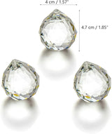 JIHUI Clear Glass Crystal Ball Prism Pendant Suncatcher 40 mm