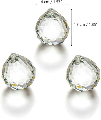 JIHUI Clear Glass Crystal Ball Prism Pendant Suncatcher 40 mm
