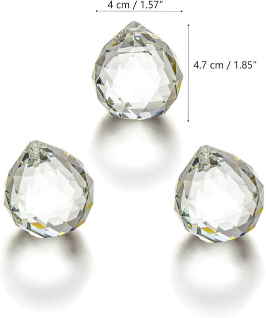 JIHUI Clear Glass Crystal Ball Prism Pendant Suncatcher 40 mm