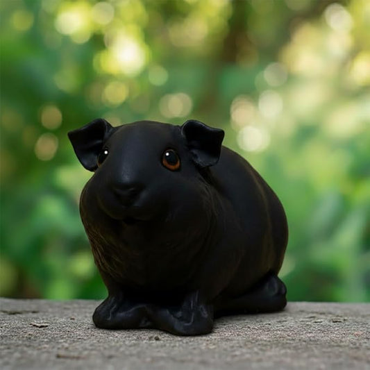 OLOMA Detailed Guinea Pig Decorative Statue Solid Concrete Animal Sculpture with Protective Resin Coating Durable Garden Lawn Patio Porch Indoor Decorative Accent