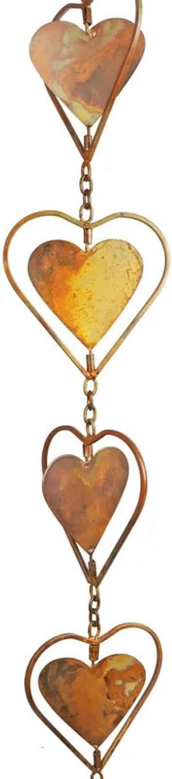 Rain Water Catcher Rainwater Chains Home Decor for Gutter Functional Replace Rain Gutter Drain Rain Chains for Divert Water Sheds Awnings, Heart