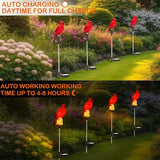 Solar Cardinal Garden Stake Light - Red Bird Memorial Ornament (4-Pack)
