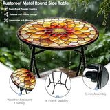 14" Outdoor Side Table, Rust Proof Small Metal Side Table for Balcony