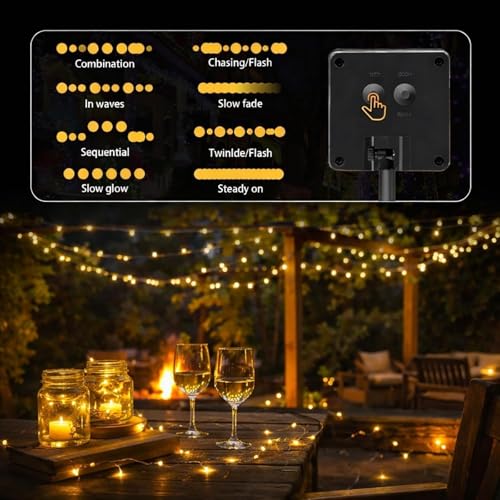 Solar String Lights 800 LED 264ft Warm White 4-Pack