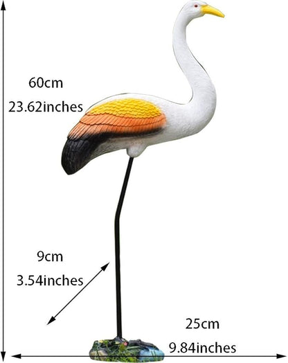 Garden Statue Animal Sculpture Outdoor Decor Gift Outdoor Statues Outdoor Garden Simulation Animal Sculpture Figurine Crane Statue Garden Courtyard Animal Decoration(25 * 9 * 60cm-A)