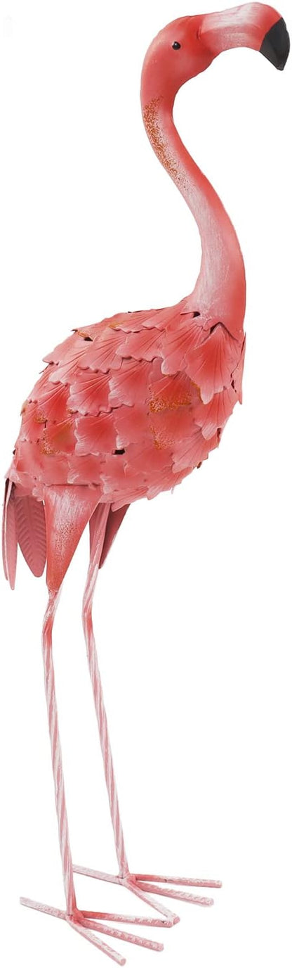 Lifelike Iron Flamingo Garden Statue - Colorful Painting, Perfect Garden Decoration for Lawn, Terrace, and Backyard