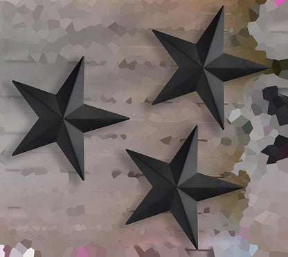 Bellaa 23547 Western Metal Stars Wall Decoration Black Texas Barn Farmhouse Ranch Cottage Lodge Outdoor Home Decor 12 Inch Each Set of 3