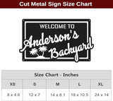 MeMate Personalized Metal Sign for Backyard, Patio, Garden, Deck, Large Outdoor Decor, Housewarming Gifts