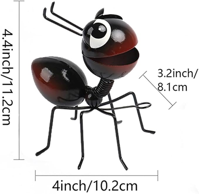 Cruis Cuka Metal Yard Art Garden Decor for Outside Cute Ants Yard Decorations Outdoor Lawn Ornaments Backyard Gifts for Mom - Set of 8（All Black）