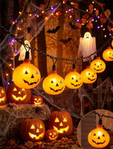Halloween Pumpkin String Lights - 8.5FT, 10 Orange Pumpkins