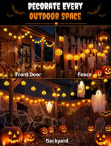 Halloween Pumpkin String Lights - 8.5FT, 10 Orange Pumpkins