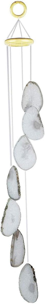 rockcloud Agate Sliced Geode Wind Chime Home Garden Decoration Figurine