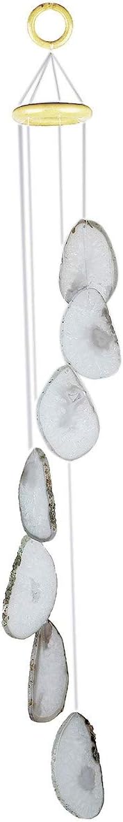 rockcloud Agate Sliced Geode Wind Chime Home Garden Decoration Figurine