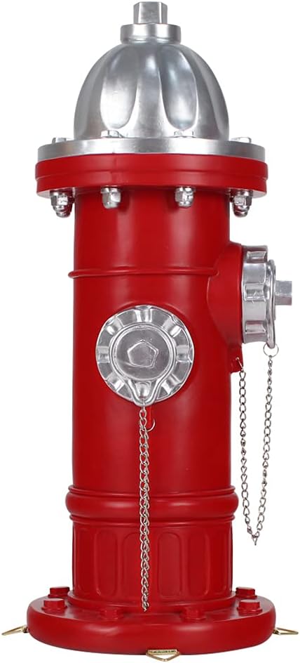 Fire Hydrant Pee Post for Dogs - Outdoor Backyard Play Equipment, Puppy Training Post, Garden Lawn Decor, Firefighter Gifts for Men (17.5 inch)