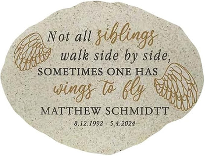 GiftsForYouNow Personalized Sibling Memorial Flat Garden Stone