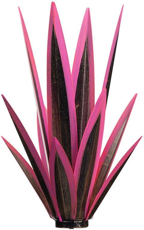 14 inch Metal Agave Flowers Plant Outdoor Décor DIY Metal Tequila Country Flowers Ornament Outdoor Decor Home Lawn Patio Stake Yard Art Decoration (Pink, 1 PCS)