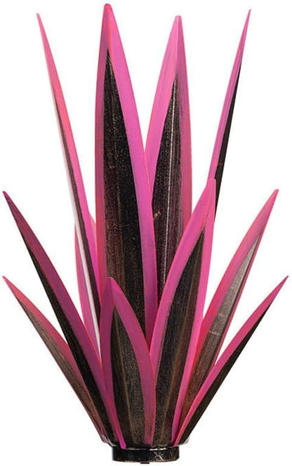 14 inch Metal Agave Flowers Plant Outdoor Décor DIY Metal Tequila Country Flowers Ornament Outdoor Decor Home Lawn Patio Stake Yard Art Decoration (Pink, 2 PCS)