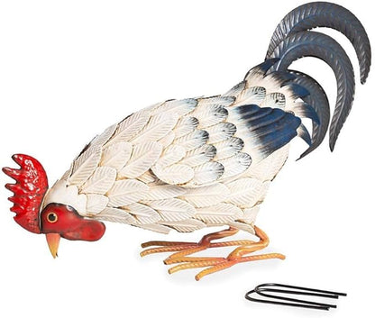 Wind & Weather Iron Hen Garden Statue 21" Wide by 13" High by 5.75" Deep Hen Statue for Garden, Patio, Porch, or Kitchen with Textured Feathers and Powder Coat Finish for Long-Lasting Color