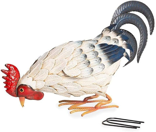 Wind & Weather Iron Hen Garden Statue 21" Wide by 13" High by 5.75" Deep Hen Statue for Garden, Patio, Porch, or Kitchen with Textured Feathers and Powder Coat Finish for Long-Lasting Color