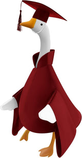 Graduation Goose Outfit for 23'' High Cement Goose Statue, Lawn Porch Clothes Cute Grad Yard Statue Outfit for Patio Outdoor Garden Decoration(Burgundy)