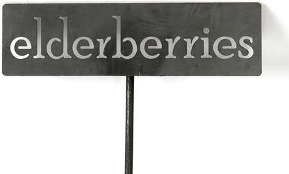 Classic Metal Garden Markers 19 Inches Tall (elderberries, Raw, Unfinished Steel (will rust with time))