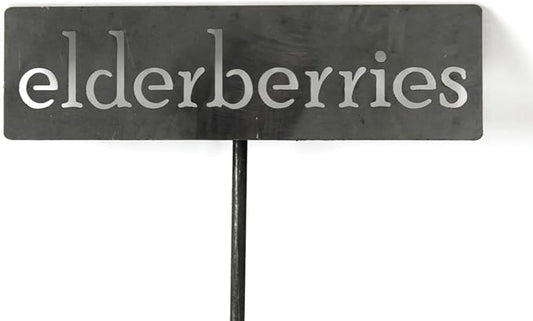 Classic Metal Garden Markers 19 Inches Tall (elderberries, Raw, Unfinished Steel (will rust with time))