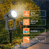 SUNTHIN 4-Pack RGBW Color Changing Landscape Lights