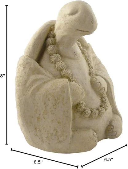 Modern Artisans Meditating Turtle - Cast Stone Garden Sculpture : Large Size, Antique Stone Finish