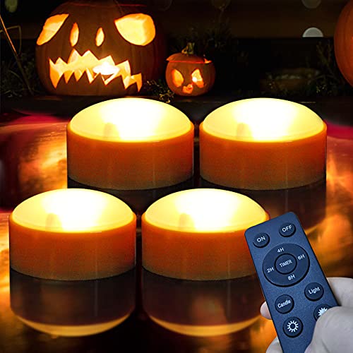 Halloween Pumpkin Lights - 4 Pack with Timer