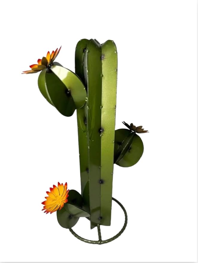 Metal Saguaro Cactus - Garden Art (Olive)