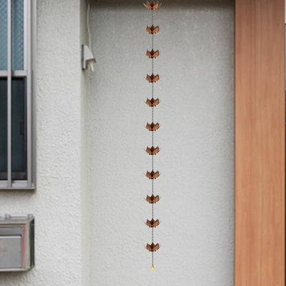 8.5 ft Lotus Rain Chain, 12 Cups Decorative Rain Chains for Gutters, Replacement for Downspout, Adjustable Length