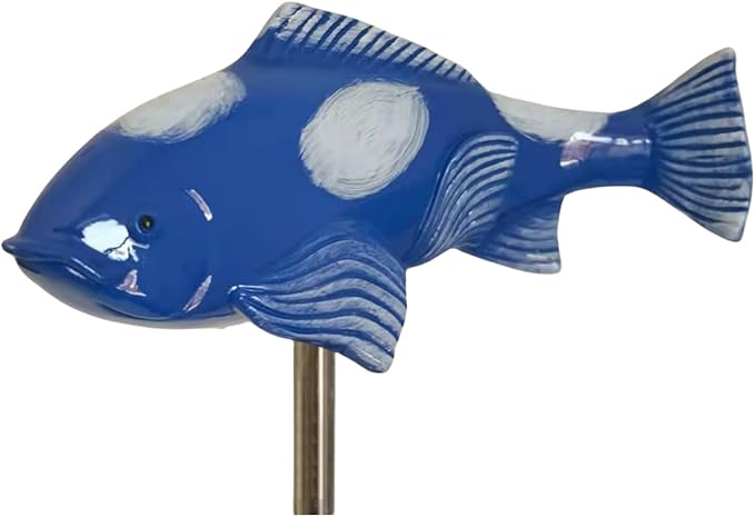 Fish Garden Statue Koi Fish Sculpture for Outdoor,Resin Fish Garden Ornaments,Fish Sculpture Garden for Patio,Yard,Lawn,Pond,Home Decoration (Dark Blue)