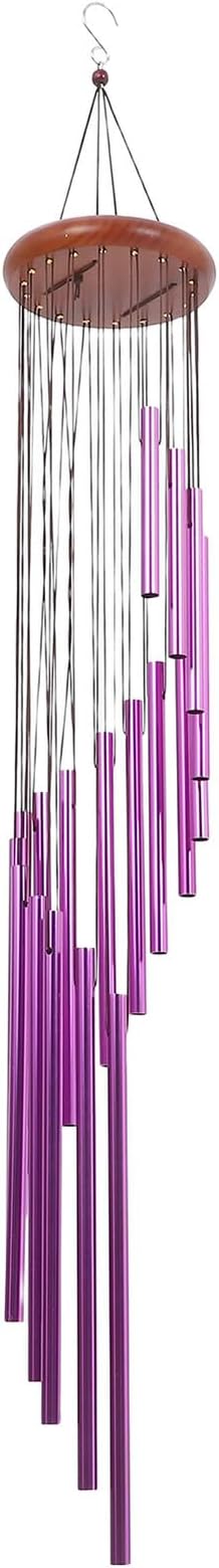 INOOMP Vintage Metal Wind Chimes for Outdoor Garden and Patio, Purple Rotating Windbell Decoration with Musical Tone for Porch and Yard Hanging Decor