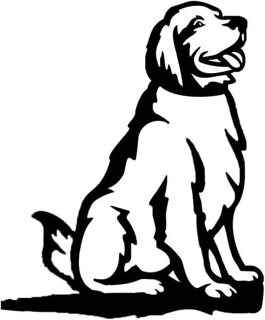 Adorable Dog Stake Decoration Yard Garden Outdoor Metal Art Dog Silhouette Decoration Steel Dogs Statue Adorable Ornament Gift (Golden Retriever)