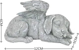 Dog Angel Wings Ornament Dog Angel Statue Mini Animal Statu for Garden Tombstones or Lawn Decoration