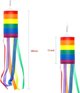38-Inch Rainbow Flag Spiral Windsock Colorful Hanging Decoration for Outdoor Backyard Porch Campsite Garden Decor
