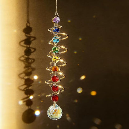 Rainbow Crystal Suncatcher, Spinners Crystal Wind Chimes, Suncatchers for Windows Hanging, Wind Chimes Indoor Gifts for Women