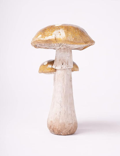 SEINHIJO Mushroom Statue Fairy Garden Decor Outdoor Figurine Polyresin Patio Gift 7.1 Inch