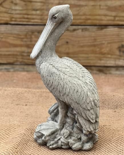 Realistic Concrete Pelican Statue Cement Lake Bird Ornament Handmade Garden Decoration