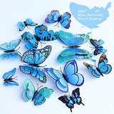 FENELY Butterfly Garden Decor Stakes,Double Wing Waterproof 3D Blue Butterflies Garden Ornaments Outdoor Decorations for Patio Lawn Yard PVC Gardening Art Christmas Whimsical Gifts
