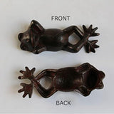 Cast Iron Lying Frog Statue Figurine Animal Decor,Decoration Ornaments for Home Garden,Rust (Frog-Small)