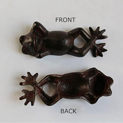 Cast Iron Lying Frog Statue Figurine Animal Decor,Decoration Ornaments for Home Garden,Rust (Frog-Small)