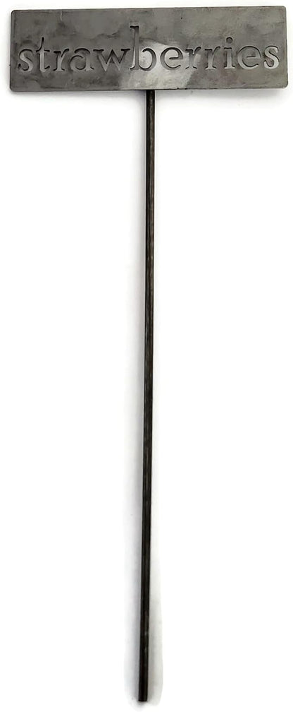 Classic Metal Garden Markers 19 Inches Tall (strawberries, Raw, Unfinished Steel (will rust with time))