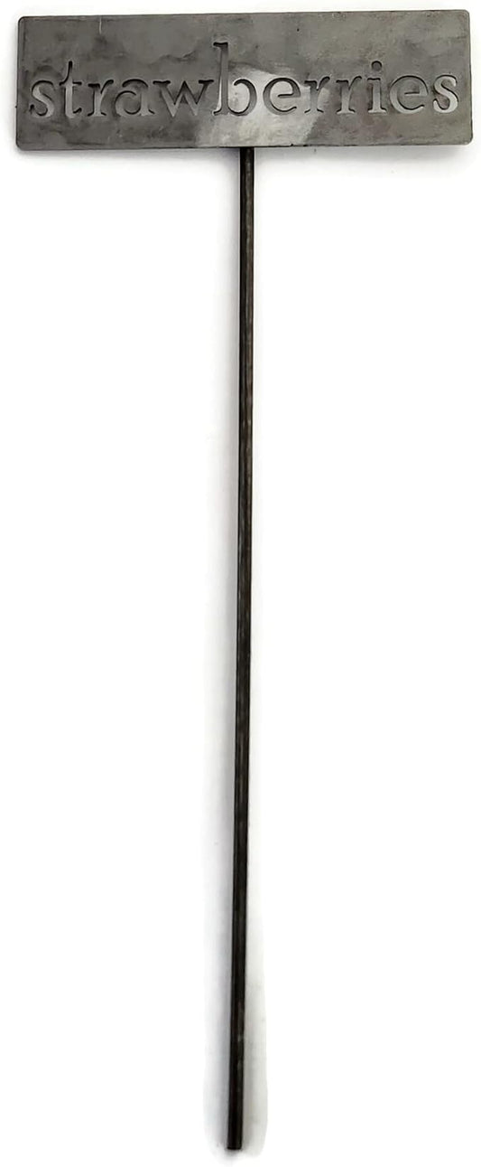 Classic Metal Garden Markers 19 Inches Tall (strawberries, Raw, Unfinished Steel (will rust with time))