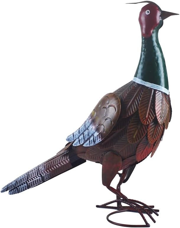 Pheasant Statue Metal Chicken Sculpture Garden Decoration Metal Yard Art for Patio Lawn Backyard Outdoor Decoration