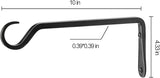 10 inch Plant Hanger, Sturdy Hanging Plant Bracket Outdoor, Hanging Plant Wall Hook Heavy Duty, for Hanging Bird Feeders, Planters, Lanterns, Wind Chimes, Indoor/Outdoor Use, Black, Set of 2
