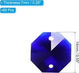 PATIKIL K9 Crystal Octagon Beads 2 Holes Pendants, 60 Pack 14mm Chandelier Prisms Parts Ornaments Hanging Beads for DIY Arts Crafts Decoration, Black Purple